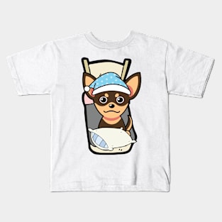 Cute small dog is going to bed Kids T-Shirt